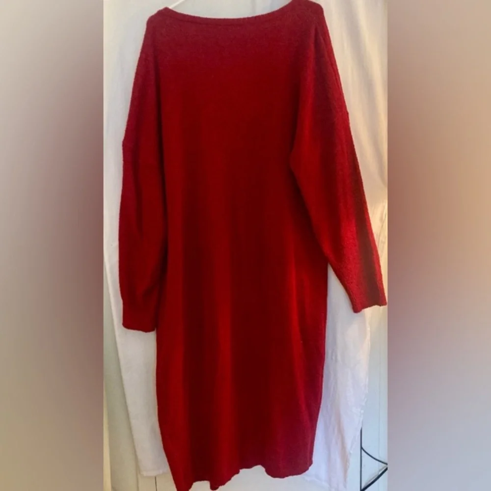 Red 3 Piece Knit Set - Sweater, Crop Tank & Wide Leg Pants Size XL